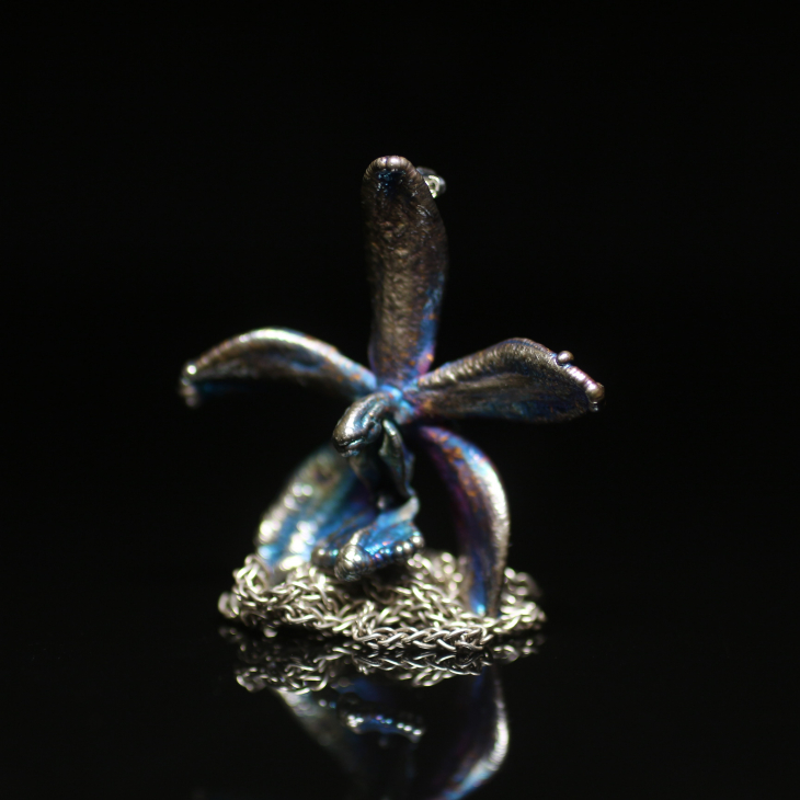 Брошь-кулон в серебре Fleur de Magique, Орхидея, фото 1